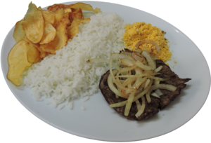 bife de alcatra acebolado